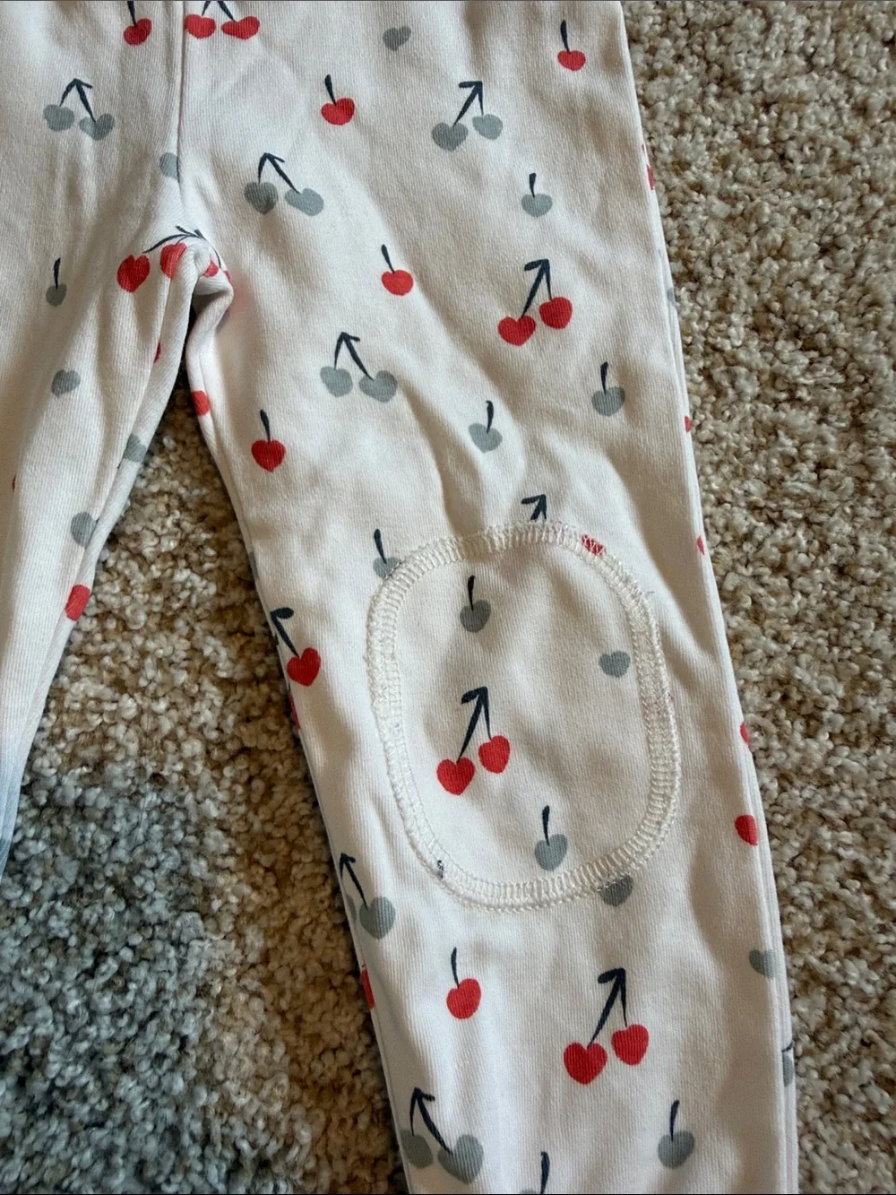 Cherry-Print Cream Long-Sleeve Pajama Set by Pehr